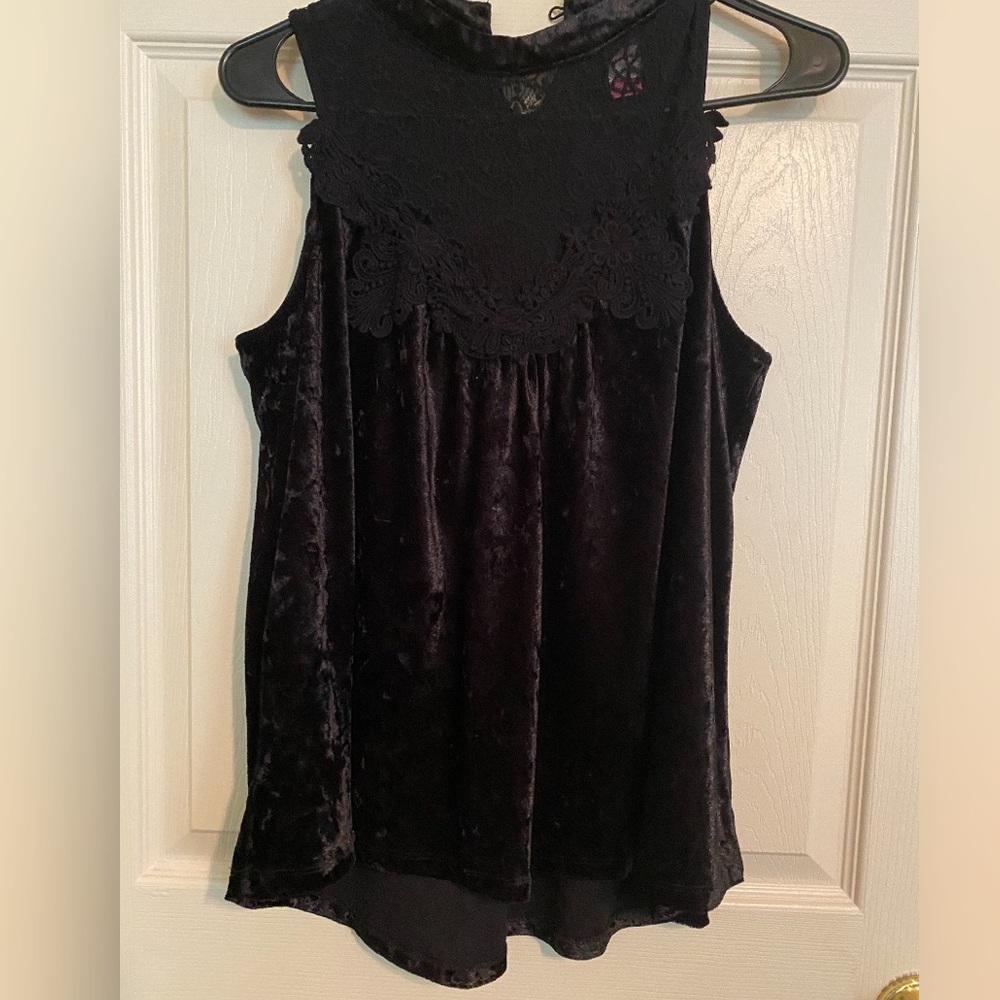 Black lace & Velvet Blouse